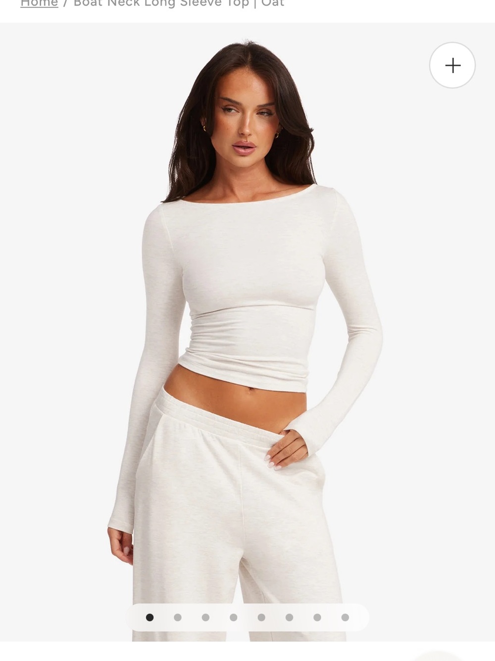 CSB Long Sleeve Boat Neck Top - Oat